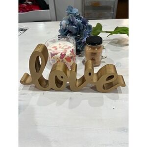 2 Candles Strawberry Shortcake & Pecan Pie Scented Decor‎ with love sculpture
